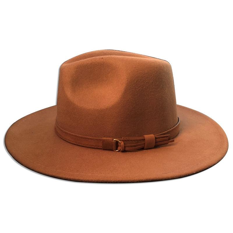 Luxury Fedoras Hats Women Men Fedora Hat Solid Wide Brim Winter Men Hat Autumn Soft Vintage Black Bright Color Cap  UV Protection Wide Brim Men Cap For Safari Beach Golf Stevvex