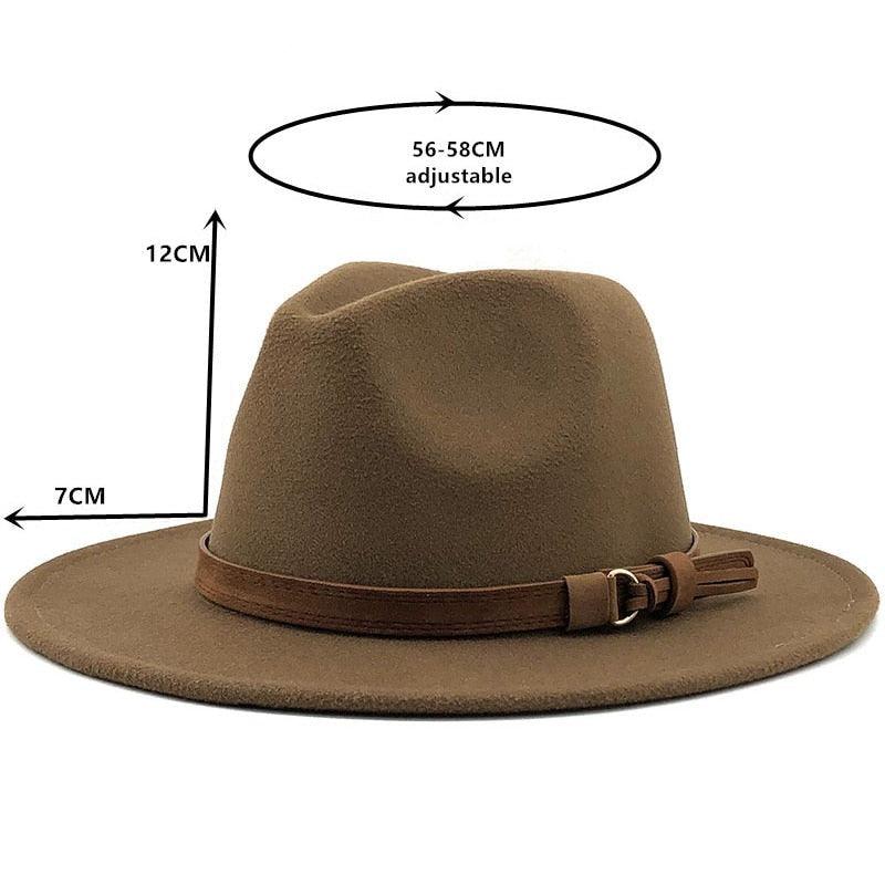 Luxury Fedoras Hats Women Men Fedora Hat Solid Wide Brim Winter Men Hat Autumn Soft Vintage Black Bright Color Cap  UV Protection Wide Brim Men Cap For Safari Beach Golf Stevvex