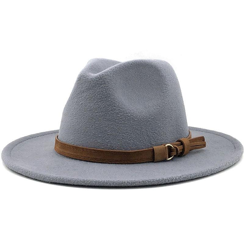Luxury Fedoras Hats Women Men Fedora Hat Solid Wide Brim Winter Men Hat Autumn Soft Vintage Black Bright Color Cap  UV Protection Wide Brim Men Cap For Safari Beach Golf Stevvex
