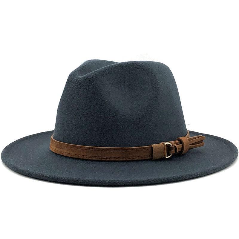Luxury Fedoras Hats Women Men Fedora Hat Solid Wide Brim Winter Men Hat Autumn Soft Vintage Black Bright Color Cap  UV Protection Wide Brim Men Cap For Safari Beach Golf Stevvex