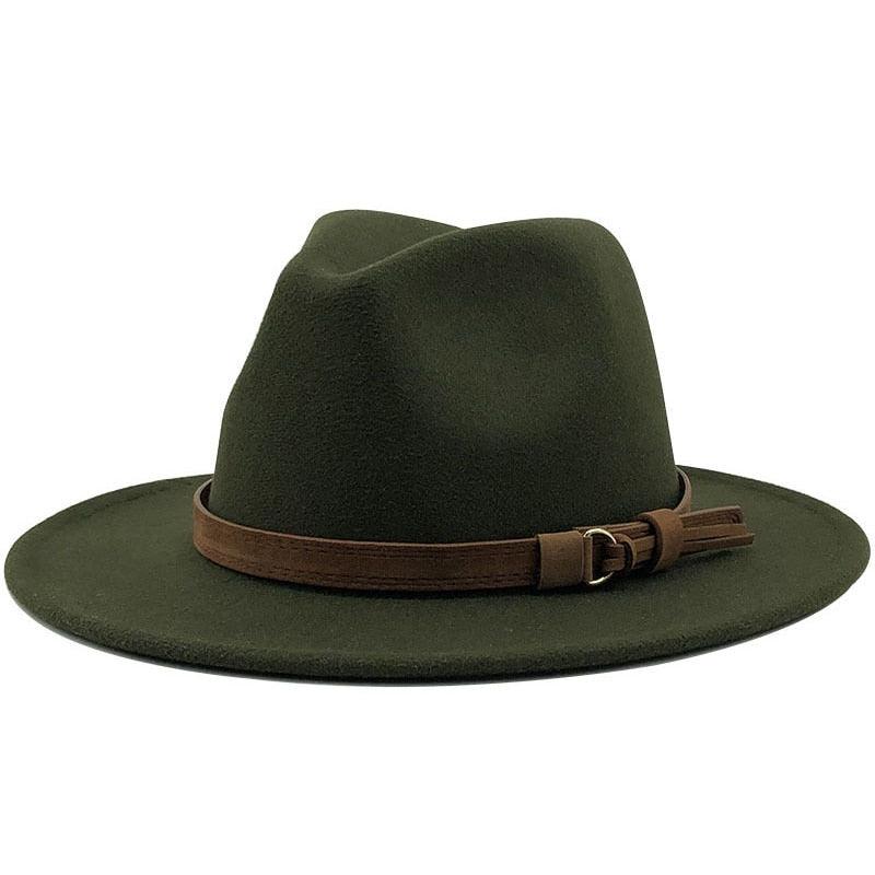 Luxury Fedoras Hats Women Men Fedora Hat Solid Wide Brim Winter Men Hat Autumn Soft Vintage Black Bright Color Cap  UV Protection Wide Brim Men Cap For Safari Beach Golf Stevvex