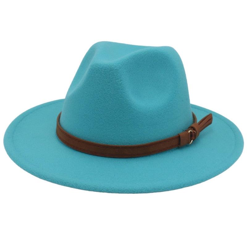 Luxury Fedoras Hats Women Men Fedora Hat Solid Wide Brim Winter Men Hat Autumn Soft Vintage Black Bright Color Cap  UV Protection Wide Brim Men Cap For Safari Beach Golf Stevvex