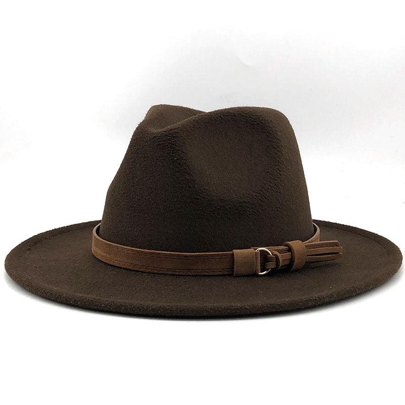 Luxury Fedoras Hats Women Men Fedora Hat Solid Wide Brim Winter Men Hat Autumn Soft Vintage Black Bright Color Cap  UV Protection Wide Brim Men Cap For Safari Beach Golf Stevvex