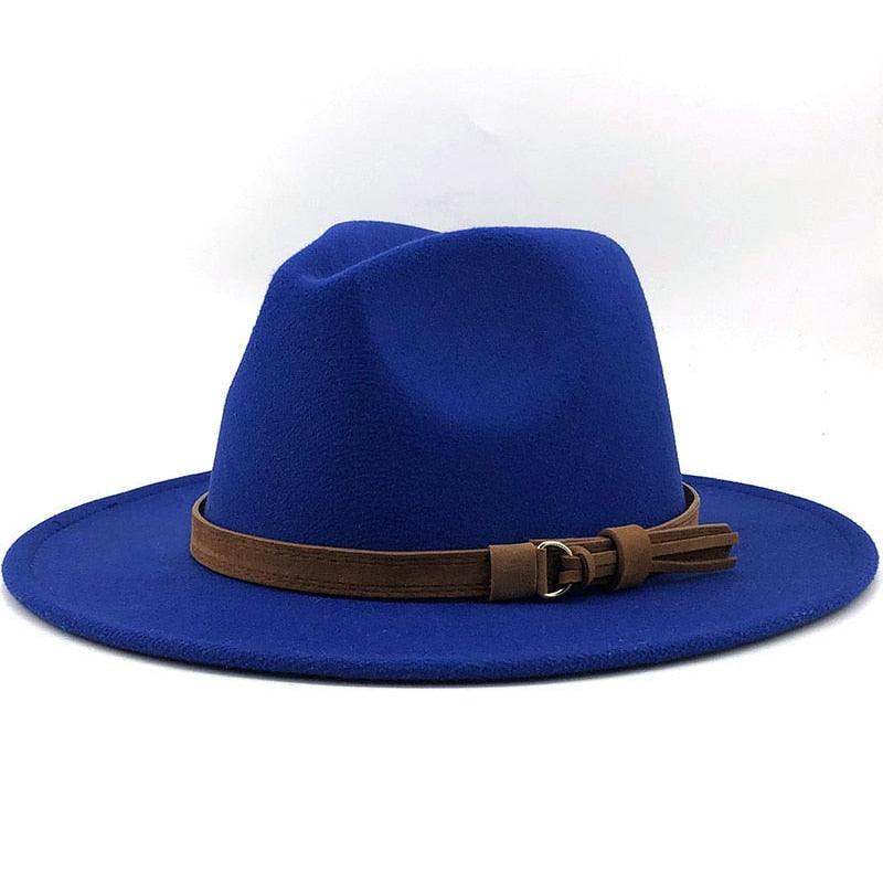 Luxury Fedoras Hats Women Men Fedora Hat Solid Wide Brim Winter Men Hat Autumn Soft Vintage Black Bright Color Cap  UV Protection Wide Brim Men Cap For Safari Beach Golf Stevvex
