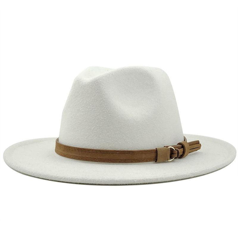 Luxury Fedoras Hats Women Men Fedora Hat Solid Wide Brim Winter Men Hat Autumn Soft Vintage Black Bright Color Cap  UV Protection Wide Brim Men Cap For Safari Beach Golf Stevvex