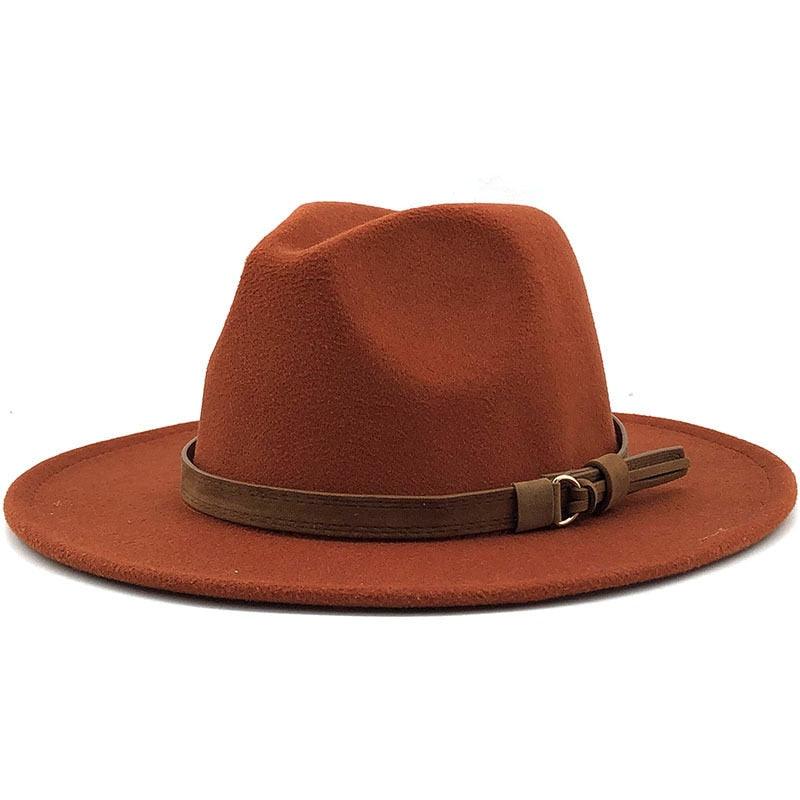 Luxury Fedoras Hats Women Men Fedora Hat Solid Wide Brim Winter Men Hat Autumn Soft Vintage Black Bright Color Cap  UV Protection Wide Brim Men Cap For Safari Beach Golf Stevvex
