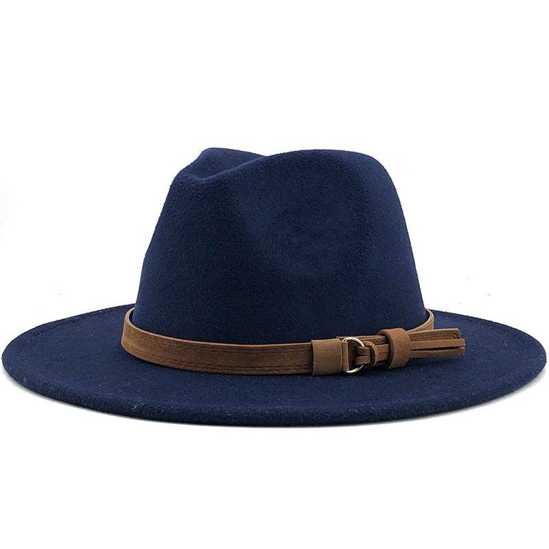 Luxury Fedoras Hats Women Men Fedora Hat Solid Wide Brim Winter Men Hat Autumn Soft Vintage Black Bright Color Cap  UV Protection Wide Brim Men Cap For Safari Beach Golf Stevvex