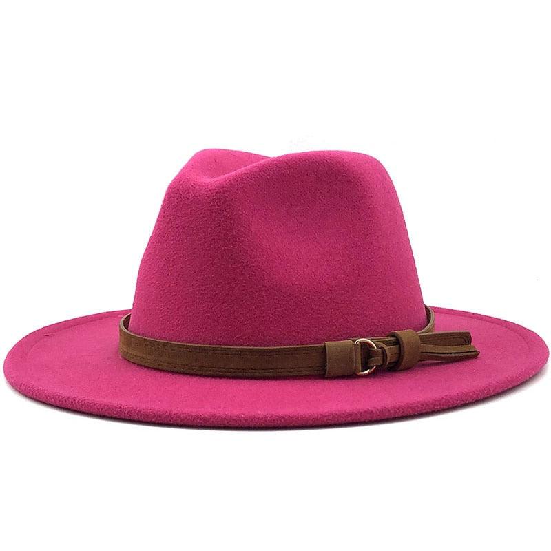 Luxury Fedoras Hats Women Men Fedora Hat Solid Wide Brim Winter Men Hat Autumn Soft Vintage Black Bright Color Cap  UV Protection Wide Brim Men Cap For Safari Beach Golf Stevvex