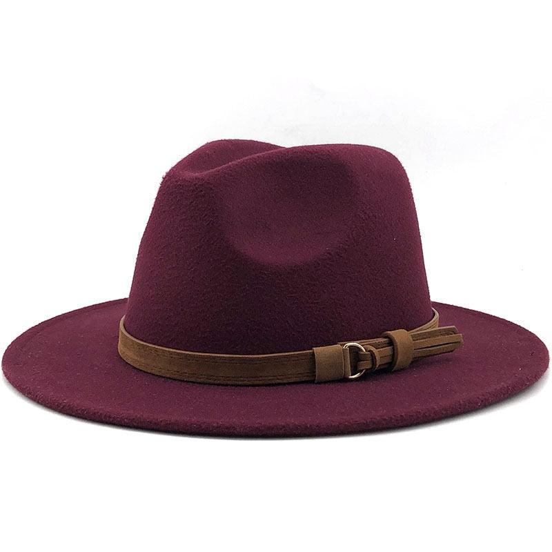 Luxury Fedoras Hats Women Men Fedora Hat Solid Wide Brim Winter Men Hat Autumn Soft Vintage Black Bright Color Cap  UV Protection Wide Brim Men Cap For Safari Beach Golf Stevvex