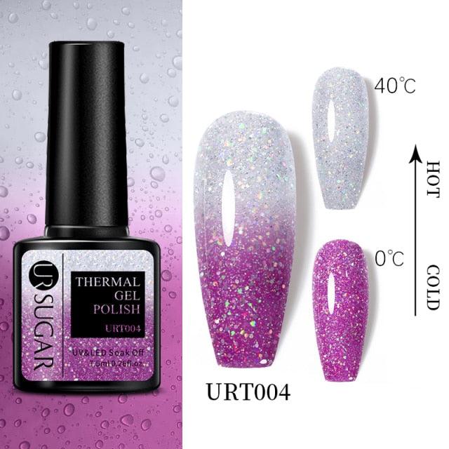 Luxury Modern Elegant Colorful Diamond Gel Nail Polish UV Temperature Color Changing Elegant Fashion Rainbow Colors For Womens
