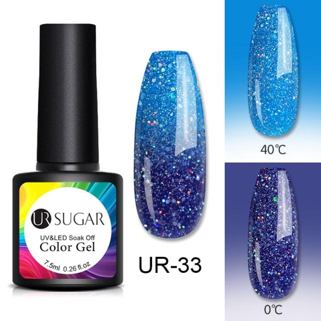 Luxury Modern Elegant Colorful Diamond Gel Nail Polish UV Temperature Color Changing Elegant Fashion Rainbow Colors For Womens
