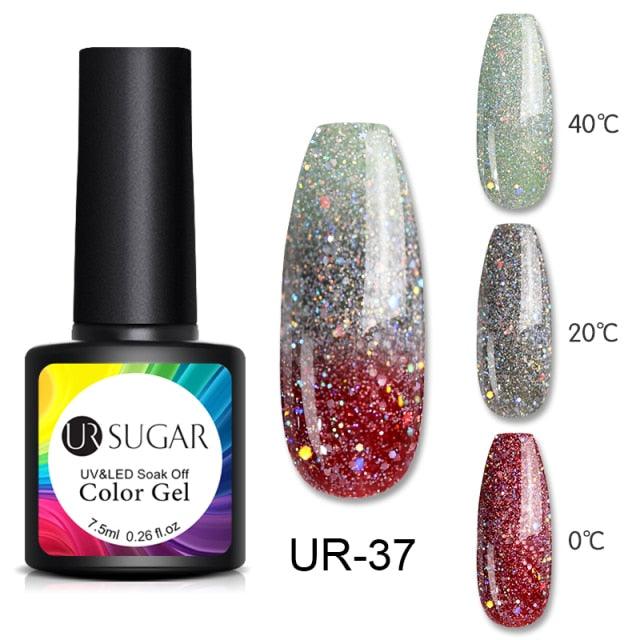 Luxury Modern Elegant Colorful Diamond Gel Nail Polish UV Temperature Color Changing Elegant Fashion Rainbow Colors For Womens