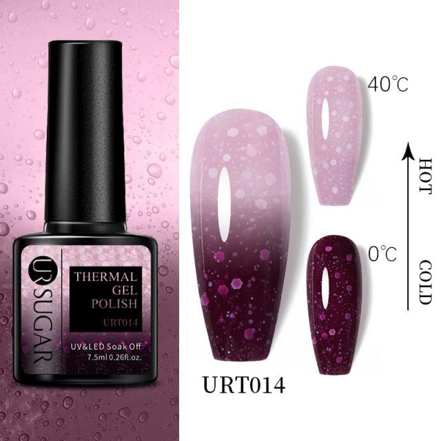 Luxury Modern Elegant Colorful Diamond Gel Nail Polish UV Temperature Color Changing Elegant Fashion Rainbow Colors For Womens