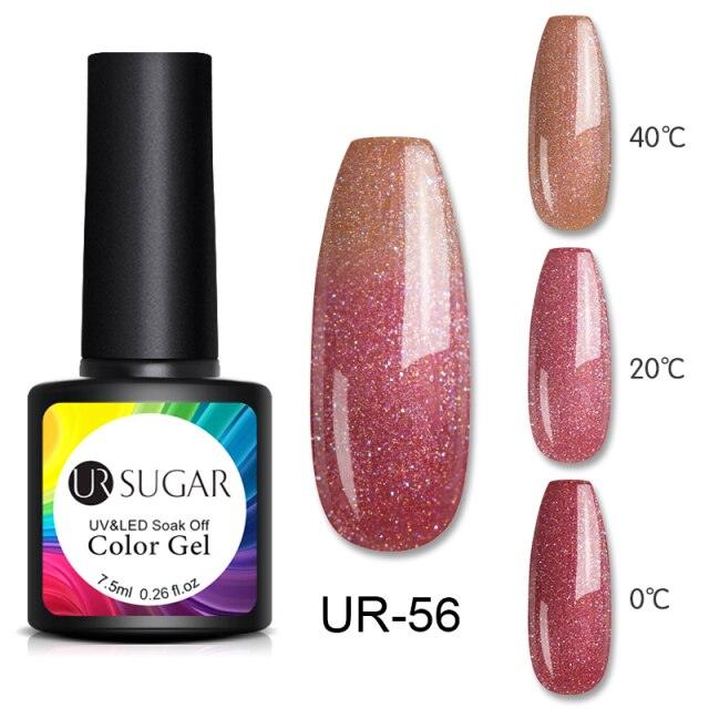 Luxury Modern Elegant Colorful Diamond Gel Nail Polish UV Temperature Color Changing Elegant Fashion Rainbow Colors For Womens