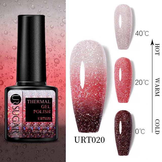 Luxury Modern Elegant Colorful Diamond Gel Nail Polish UV Temperature Color Changing Elegant Fashion Rainbow Colors For Womens