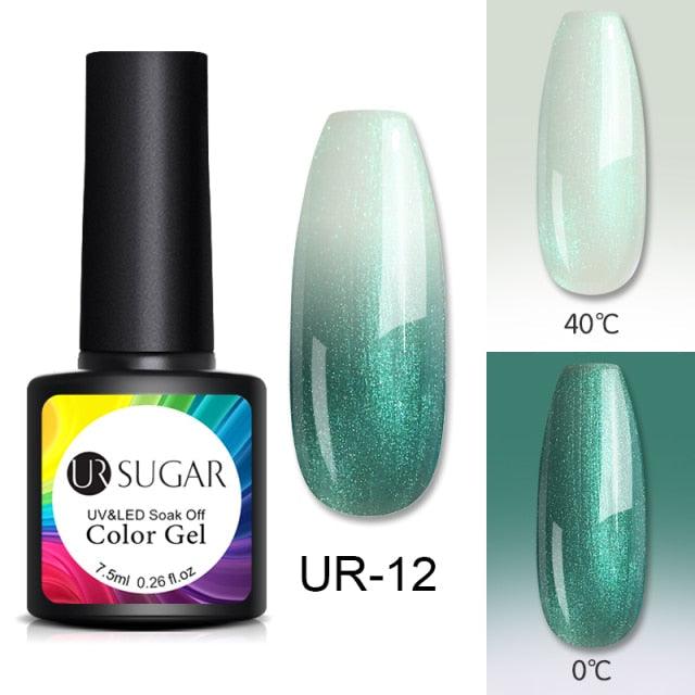 Luxury Modern Elegant Colorful Diamond Gel Nail Polish UV Temperature Color Changing Elegant Fashion Rainbow Colors For Womens