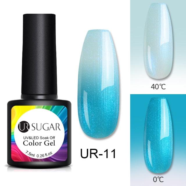 Luxury Modern Elegant Colorful Diamond Gel Nail Polish UV Temperature Color Changing Elegant Fashion Rainbow Colors For Womens
