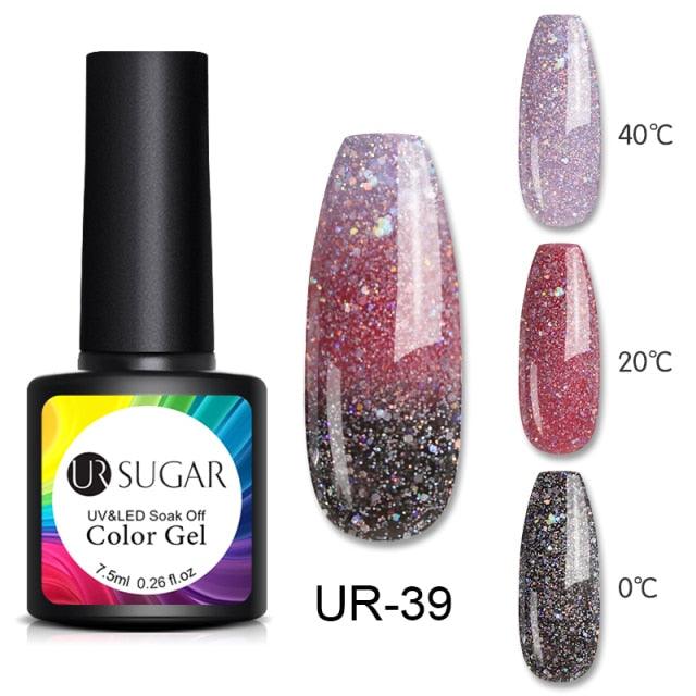 Luxury Modern Elegant Colorful Diamond Gel Nail Polish UV Temperature Color Changing Elegant Fashion Rainbow Colors For Womens