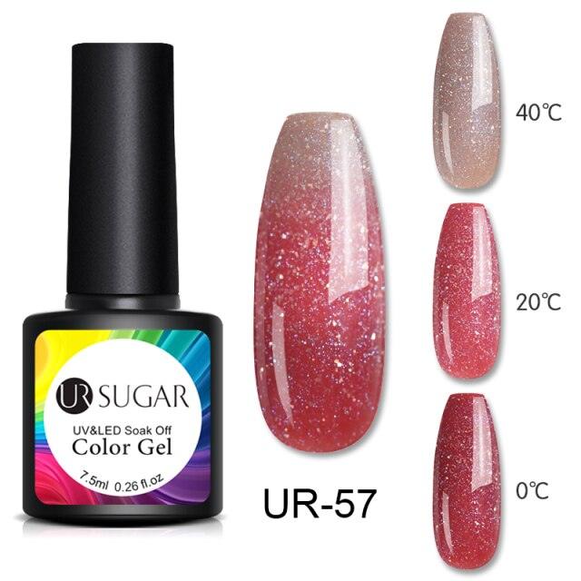 Luxury Modern Elegant Colorful Diamond Gel Nail Polish UV Temperature Color Changing Elegant Fashion Rainbow Colors For Womens