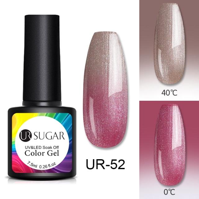 Luxury Modern Elegant Colorful Diamond Gel Nail Polish UV Temperature Color Changing Elegant Fashion Rainbow Colors For Womens