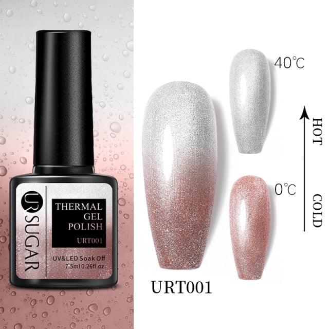 Luxury Modern Elegant Colorful Diamond Gel Nail Polish UV Temperature Color Changing Elegant Fashion Rainbow Colors For Womens