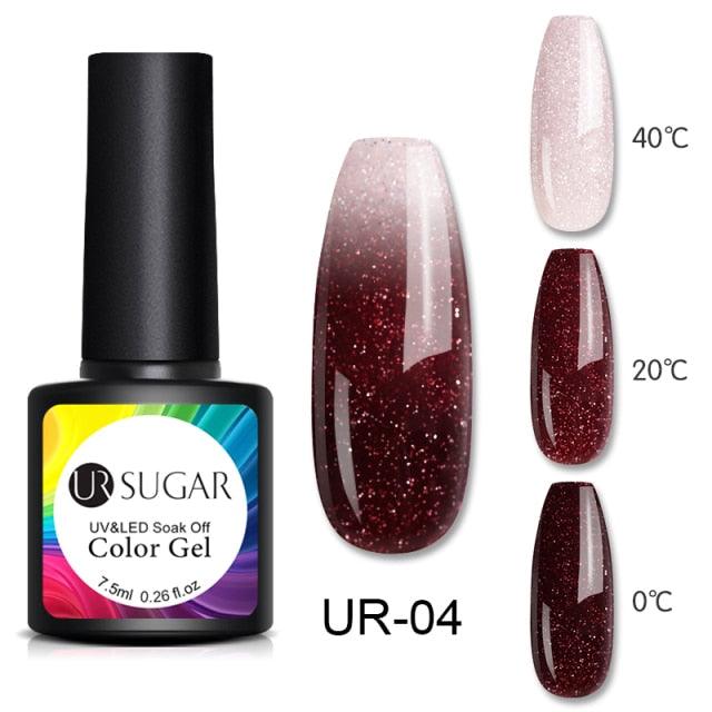Luxury Modern Elegant Colorful Diamond Gel Nail Polish UV Temperature Color Changing Elegant Fashion Rainbow Colors For Womens