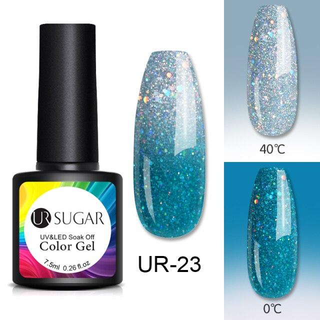 Luxury Modern Elegant Colorful Diamond Gel Nail Polish UV Temperature Color Changing Elegant Fashion Rainbow Colors For Womens