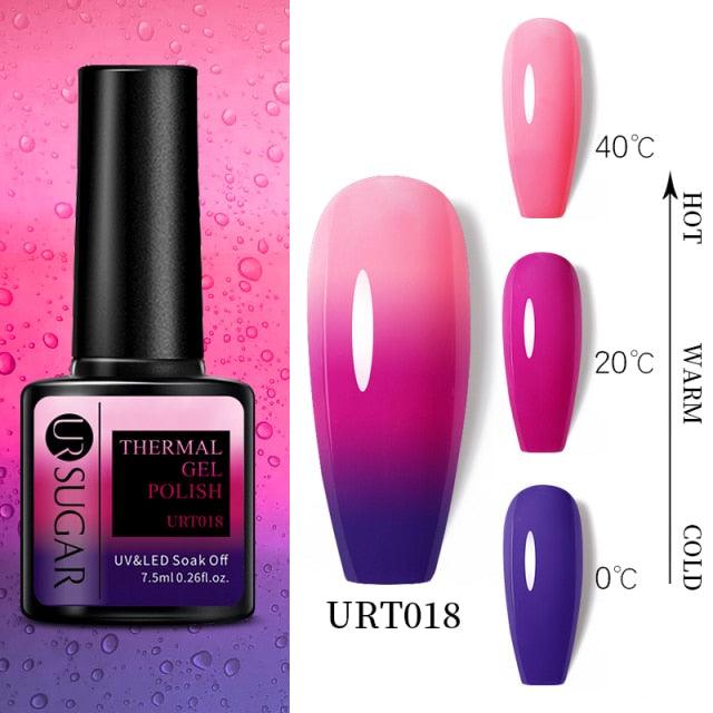 Luxury Modern Elegant Colorful Diamond Gel Nail Polish UV Temperature Color Changing Elegant Fashion Rainbow Colors For Womens