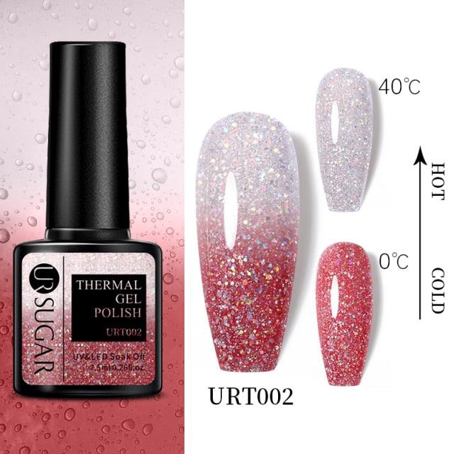 Luxury Modern Elegant Colorful Diamond Gel Nail Polish UV Temperature Color Changing Elegant Fashion Rainbow Colors For Womens