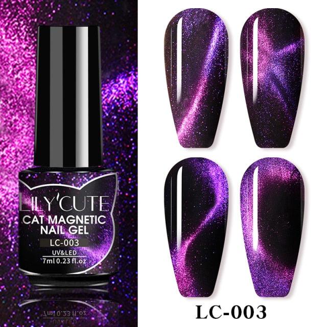 Magnetic 9D Cat Eye Gel Nail Polish Set UV LED Popular Chameleon Multi Color Salon Designs For Womens