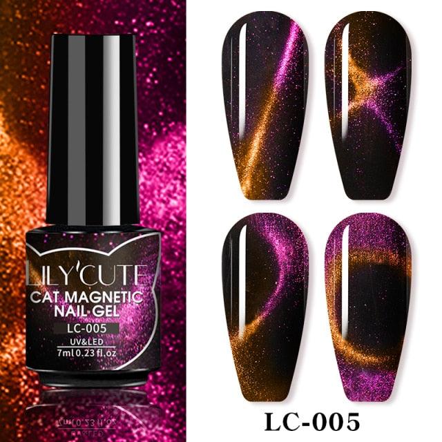 Magnetic 9D Cat Eye Gel Nail Polish Set UV LED Popular Chameleon Multi Color Salon Designs For Womens