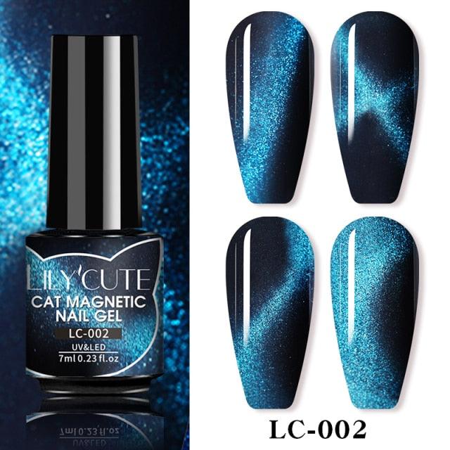Magnetic 9D Cat Eye Gel Nail Polish Set UV LED Popular Chameleon Multi Color Salon Designs For Womens