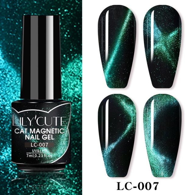Magnetic 9D Cat Eye Gel Nail Polish Set UV LED Popular Chameleon Multi Color Salon Designs For Womens