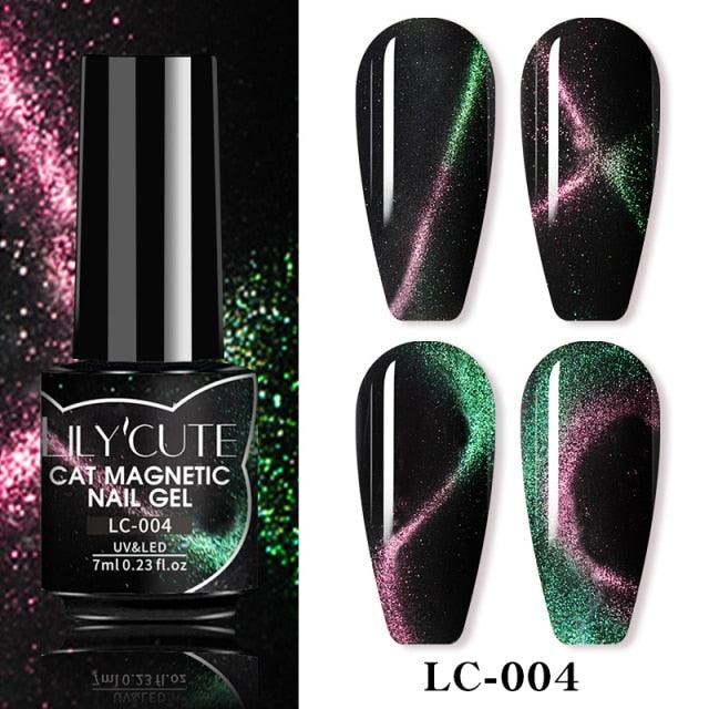 Magnetic 9D Cat Eye Gel Nail Polish Set UV LED Popular Chameleon Multi Color Salon Designs For Womens