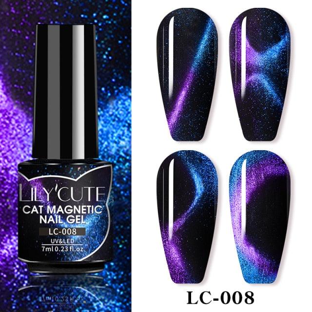 Magnetic 9D Cat Eye Gel Nail Polish Set UV LED Popular Chameleon Multi Color Salon Designs For Womens