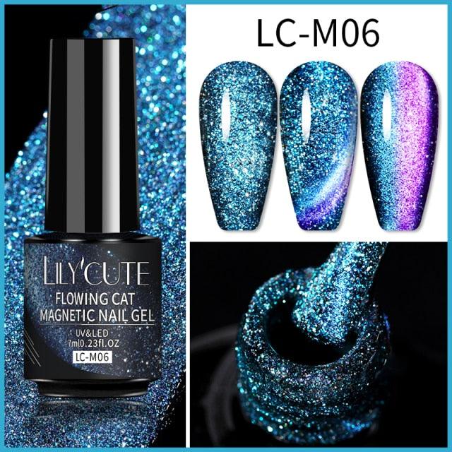 Magnetic 9D Cat Eye Gel Nail Polish Set UV LED Popular Chameleon Multi Color Salon Designs For Womens