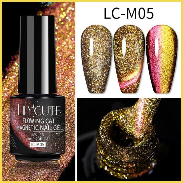 Magnetic 9D Cat Eye Gel Nail Polish Set UV LED Popular Chameleon Multi Color Salon Designs For Womens