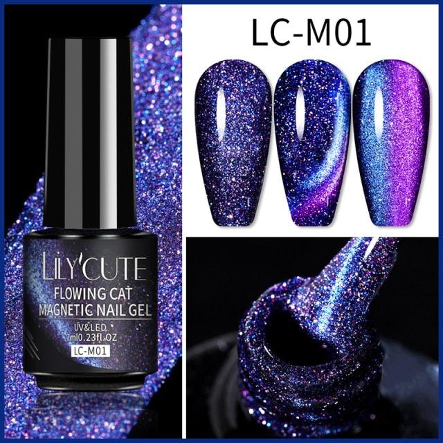 Magnetic 9D Cat Eye Gel Nail Polish Set UV LED Popular Chameleon Multi Color Salon Designs For Womens