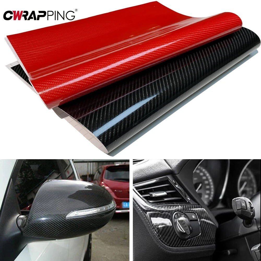 High Glossy 5D Carbon Fiber Wrapping Vinyl Film Motorcycle Wrap Vinyl Roll Tablet Stickers Decals Auto Accessories Wrapping Vinyl Film Motorcycle Tablet Car Styling High Gloss Carbon Fiber Automotive Vinyl Wrap Auto Accessories Car Styling Stevvex