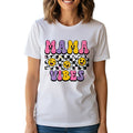 Colorful Smiley Daisies Mama Graphic Tee Soft Ring-Spun Cotton Everyday Style Top Dashing Nova