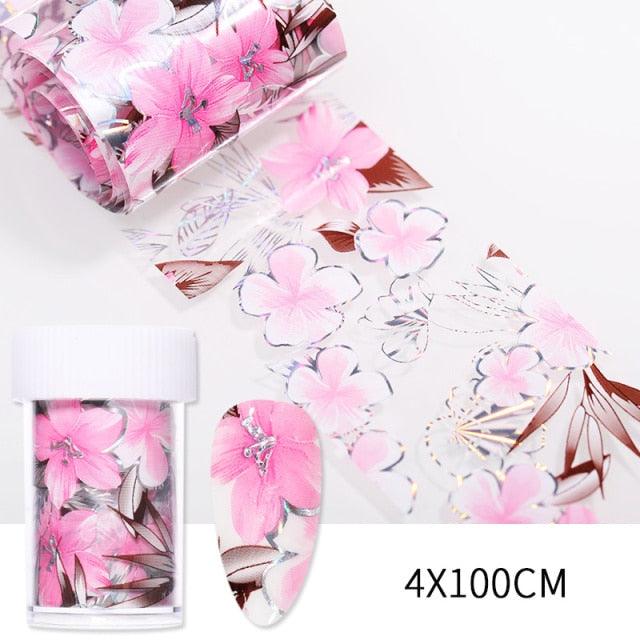 Maple Leaves Nail Foil Stickers Autumn Colorful Flower Leaves Transfer Decals Slider Nails Art Decoration DIY Manicures Summer Fruit Slime Nail Supplies Nail Art Decorations Fruit Flakes Nail Accessories