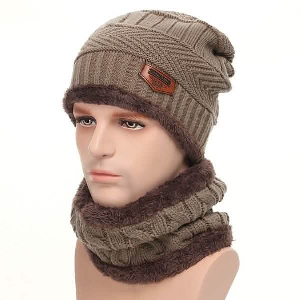 Men And Women Knitted Winter Scarf & Hat Fleece Lined Bonnet Beanies DailySale