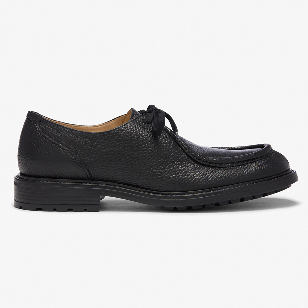 Men's Black Pebbled Leather Tuscan Moc Boot Del Toro Shoes