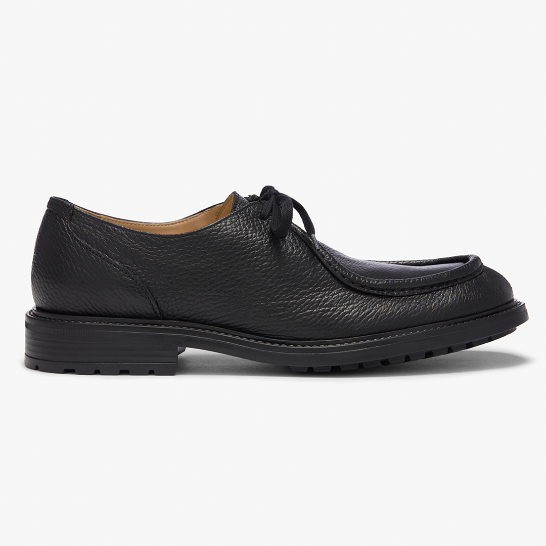 Men's Black Pebbled Leather Tuscan Moc Boot Del Toro Shoes
