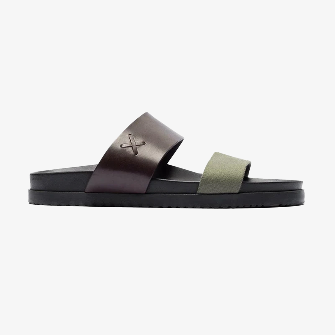 Men's Brown & Green Cinturini Sandal Del Toro Shoes