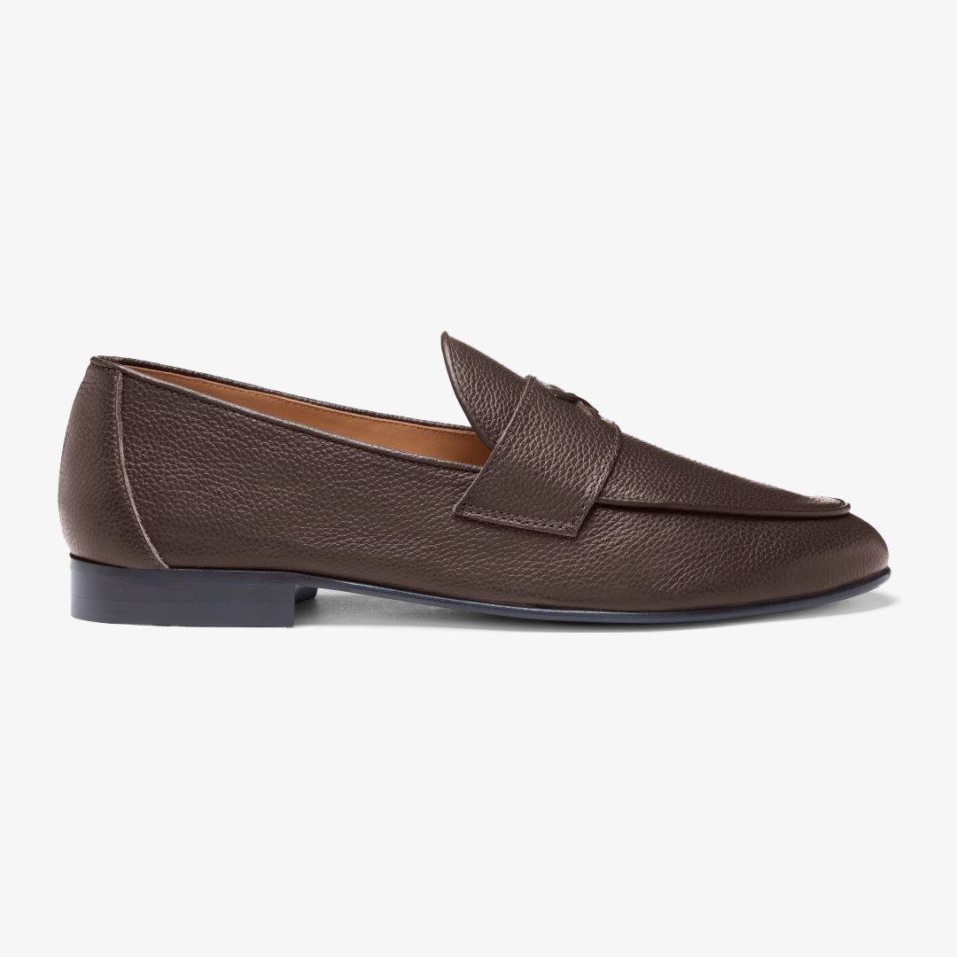 Men's Brown Pebbled Leather Centesimo Del Toro Shoes