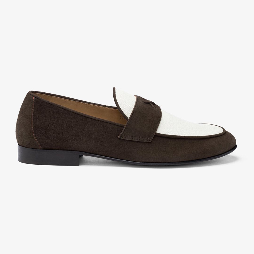 Men's Brown Suede & White Canvas Centesimo Del Toro Shoes