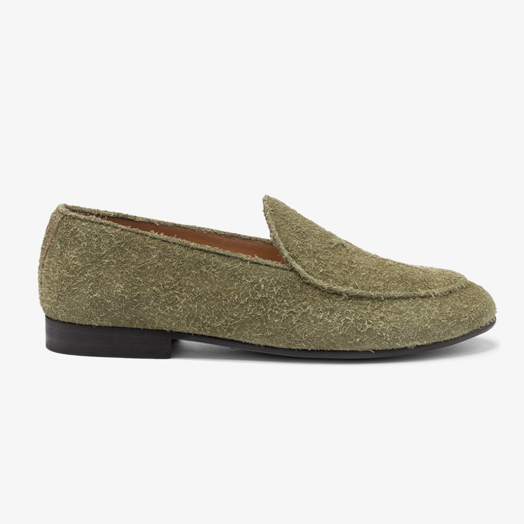 Men's Olive Textured Suede Milano Loafer Del Toro Shoes