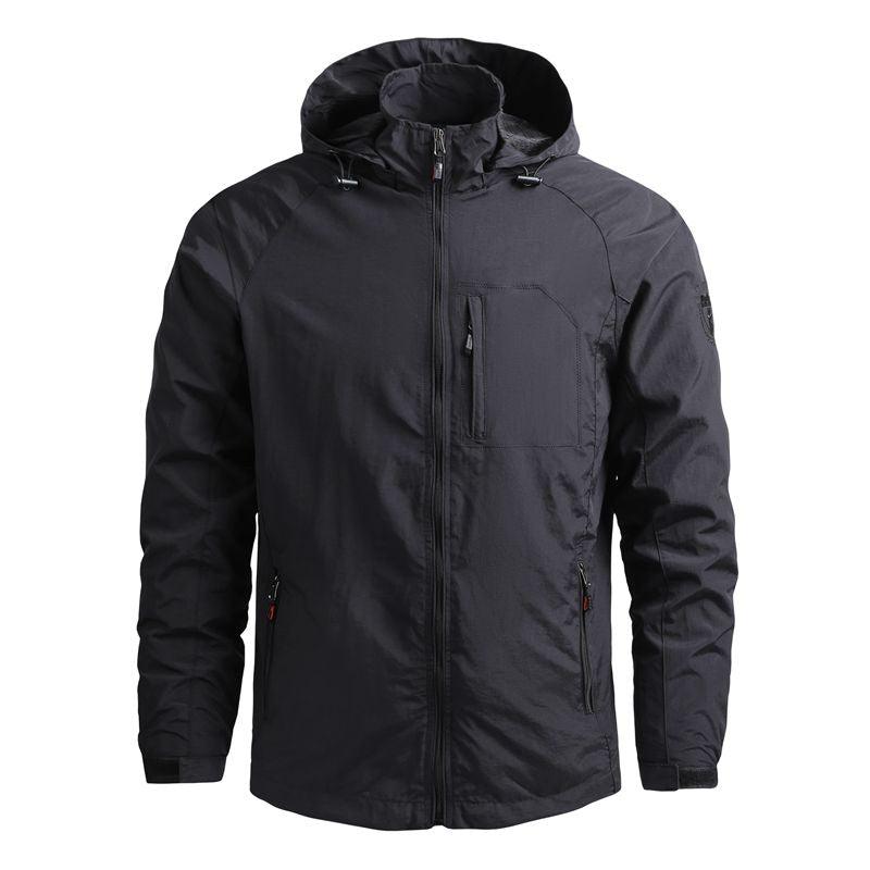 Men Outdoor Hiking Jackets Waterproof Hooded Windbreaker Coat Vintage New Fashion Design Hooded Lightweight Jacket For Men Autumn New Casual Jacket Tactical Men Jackets 5XL Stevvex