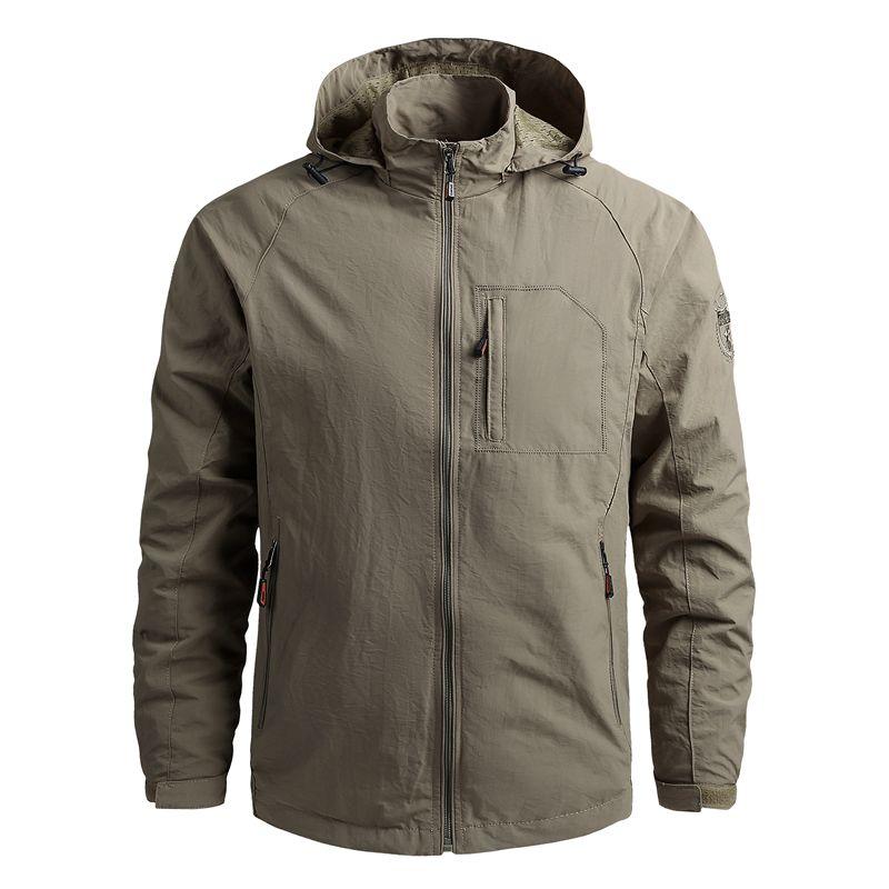 Men Outdoor Hiking Jackets Waterproof Hooded Windbreaker Coat Vintage New Fashion Design Hooded Lightweight Jacket For Men Autumn New Casual Jacket Tactical Men Jackets 5XL Stevvex